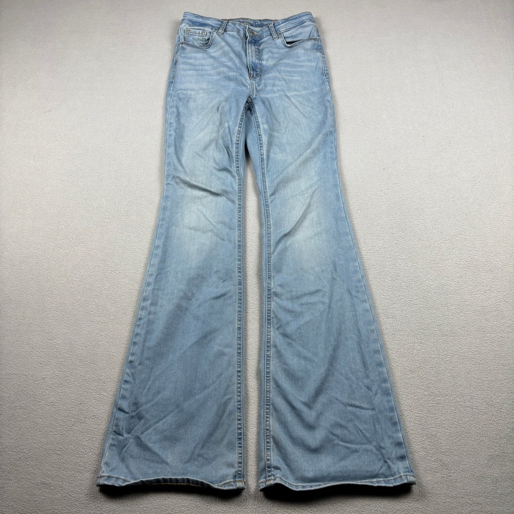 Old Navy Womens Extra High Rise Flare Jeans Size 2 Light Wash Denim Casual